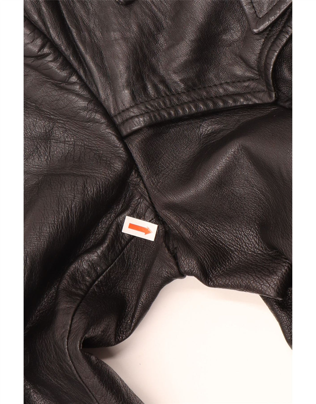 VINTAGE Læderfrakke til kvinder UK 12 Medium Sort Læder