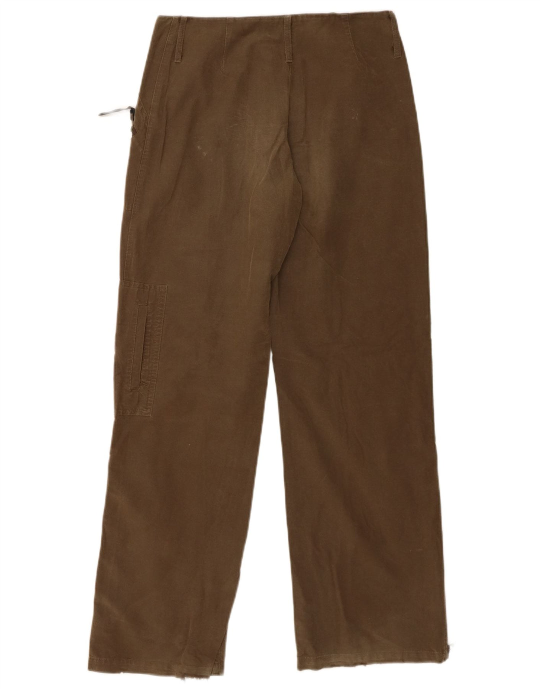 BENETTON Womens Straight Cargo Trousers IT 42 Medium W30 L31 Khaki Cotton