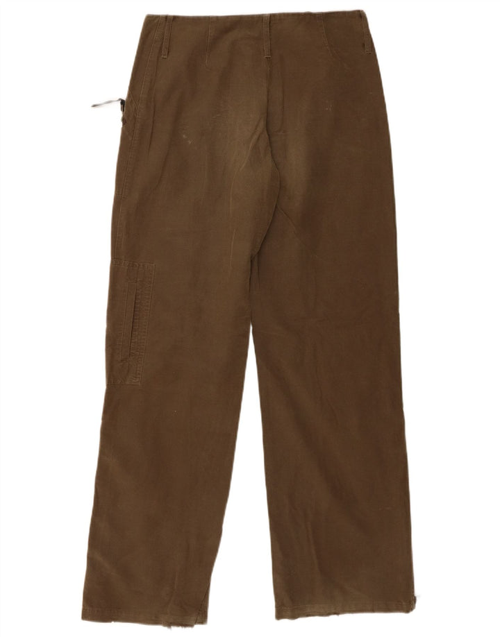 BENETTON Womens Straight Cargo Trousers IT 42 Medium W30 L31 Khaki Cotton