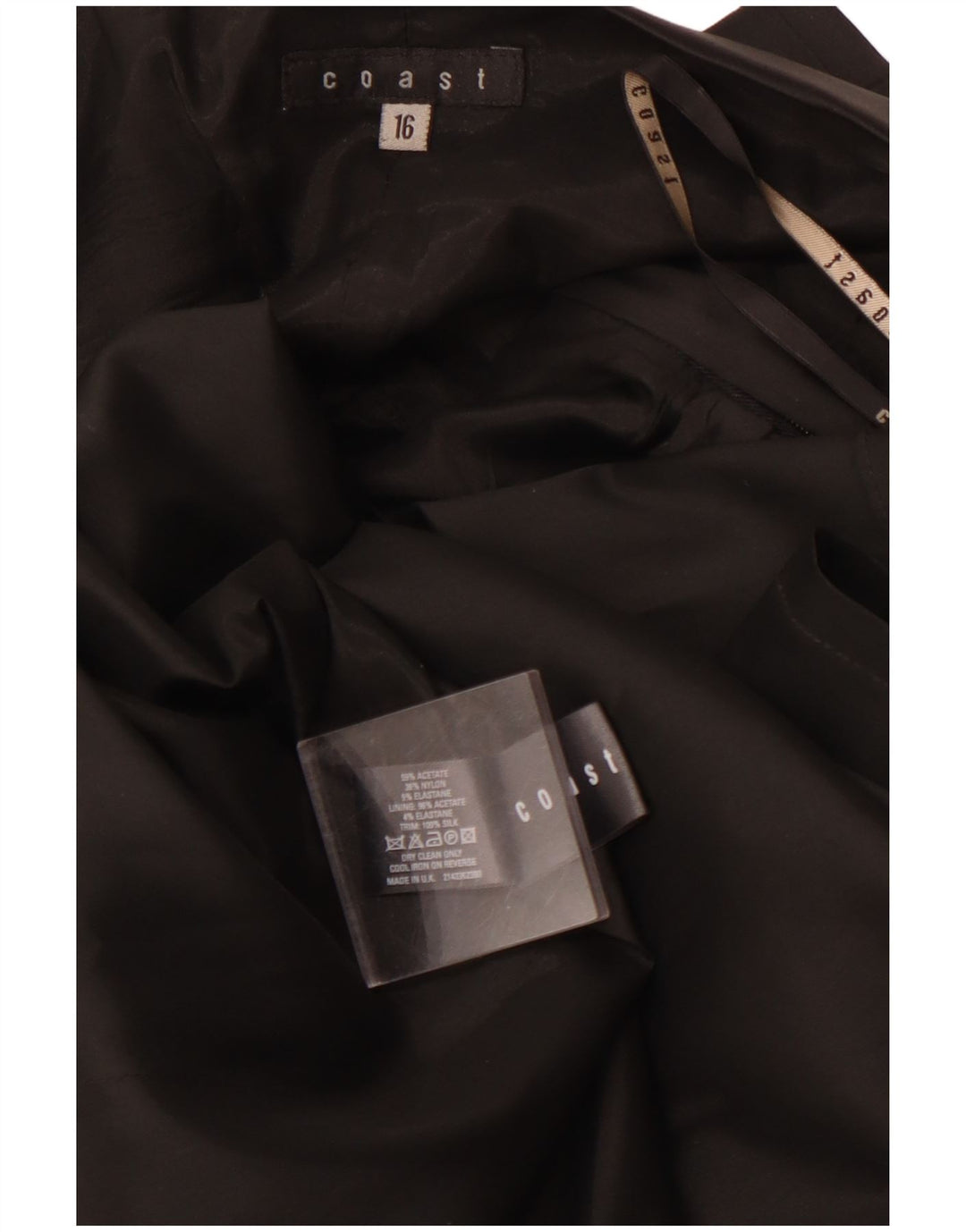 COAST Dame Maxi Halter Dress UK 16 Large Black Acetate