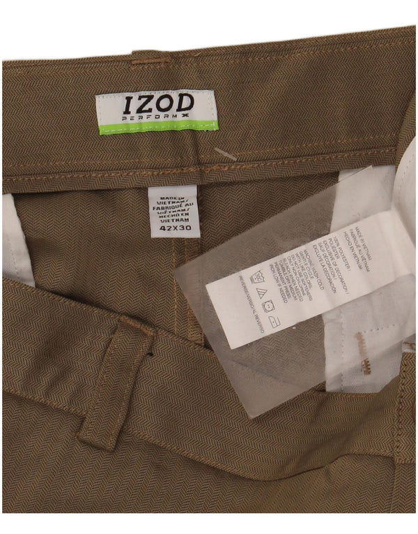 Izod Straight Chino Bukser til mænd W42 L30 Beige Polyester
