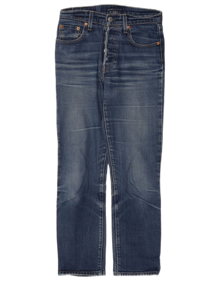 LEVI'S Womens 501 Crop Straight Jeans W25 L28 Blue Cotton