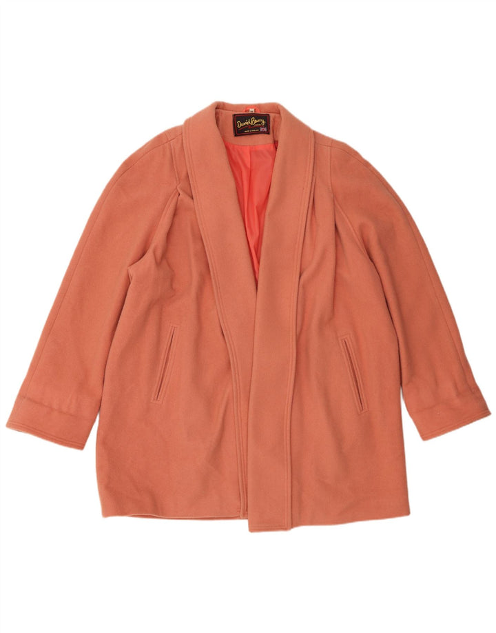 David Barry Womens Open Overcoat UK 18 XL Pink New Wool