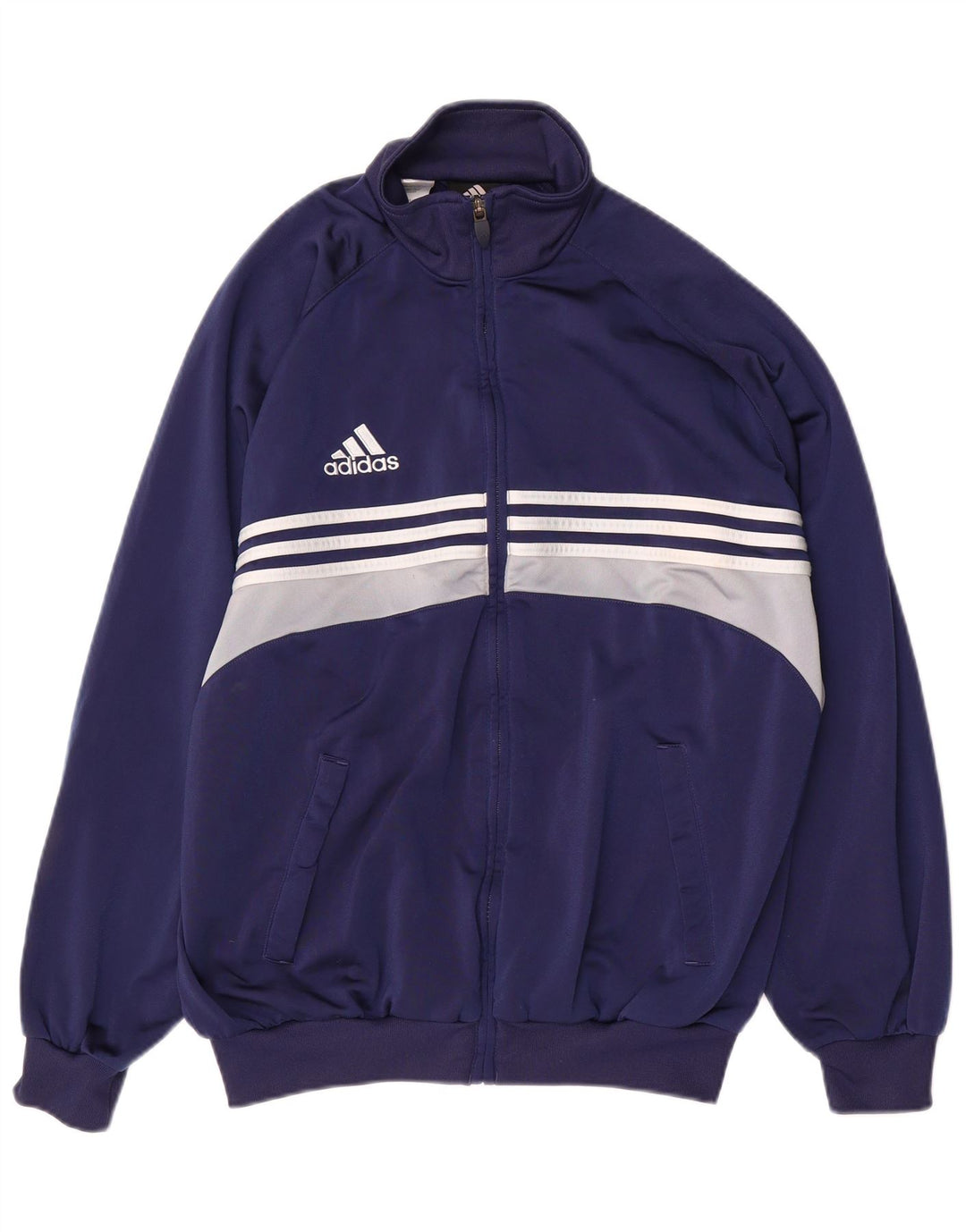 Adidas Træningsdragt til mænd Topjakke UK 40/42 Medium Navy Blue Colourblock