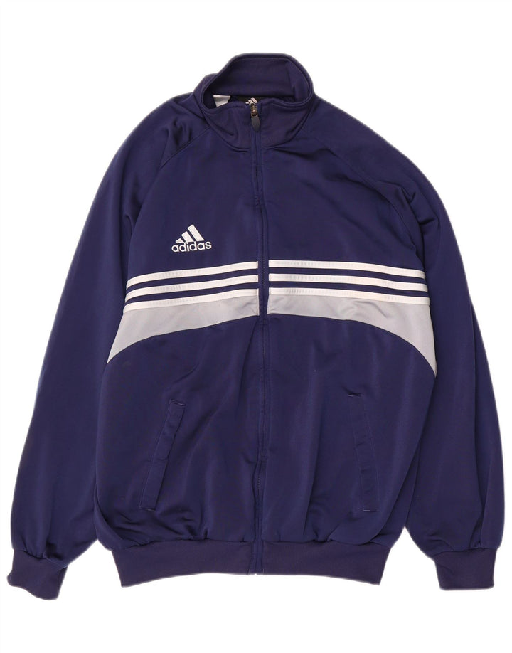 Adidas Træningsdragt til mænd Topjakke UK 40/42 Medium Navy Blue Colourblock