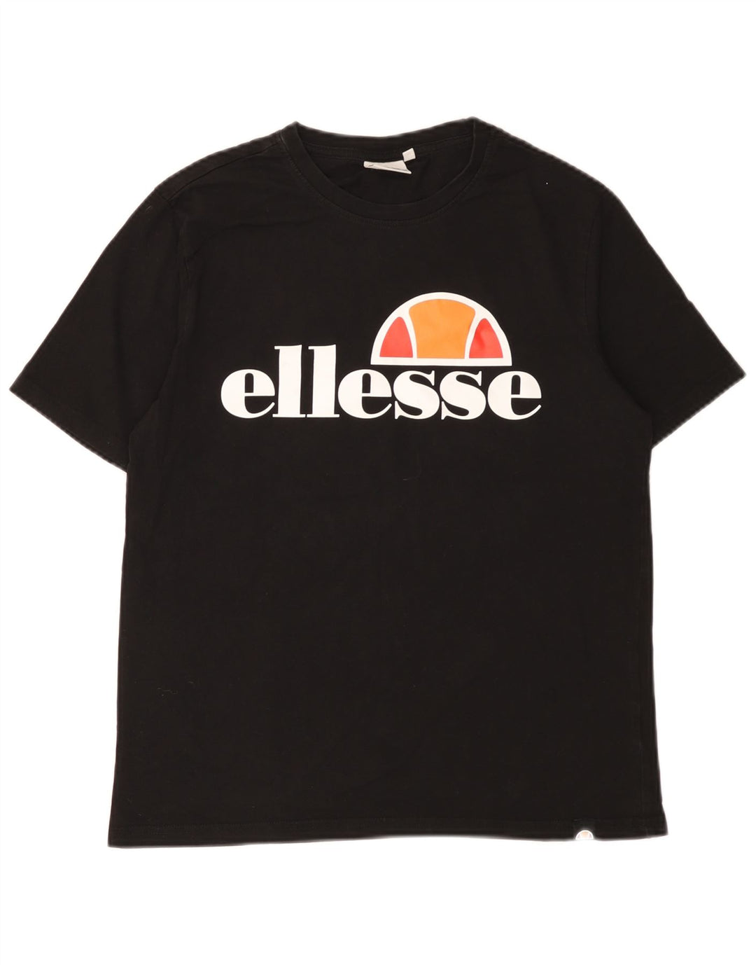 Ellesse Herre Grafisk T-Shirt Top Lille Sort Bomuld