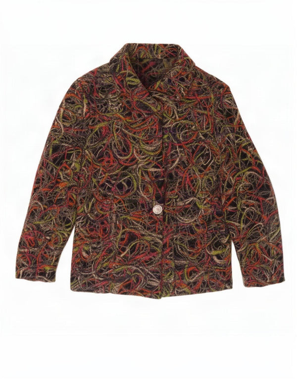 Gai Mattiolo Dame Abstrakt mønster Blazer Jacket UK 14 Medium Multicolour