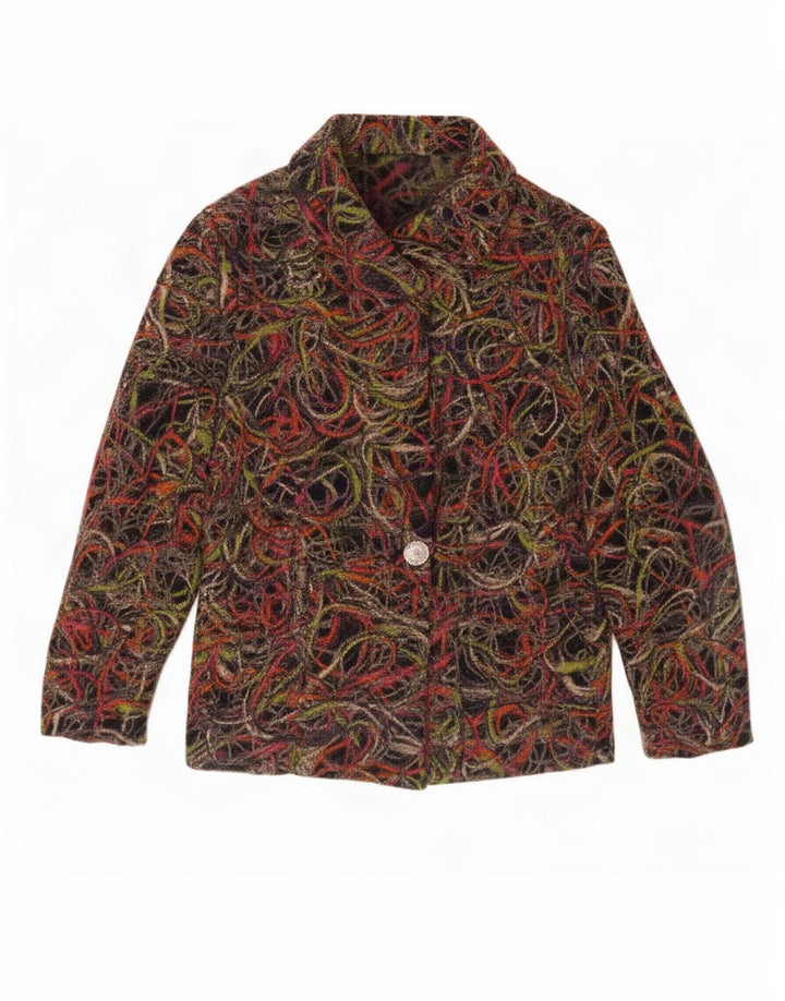 Gai Mattiolo Dame Abstrakt mønster Blazer Jacket UK 14 Medium Multicolour