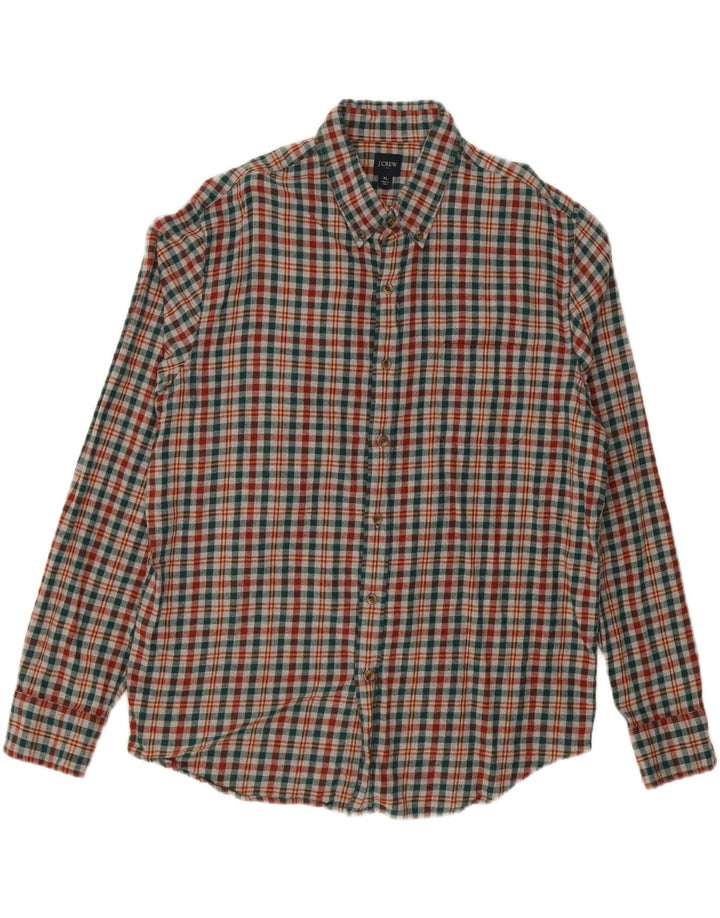 J. CREW Mens Flannel Shirt XL Multicoloured Check Cotton Vintage J. Crew and Second-Hand J. Crew from Messina Hembry 