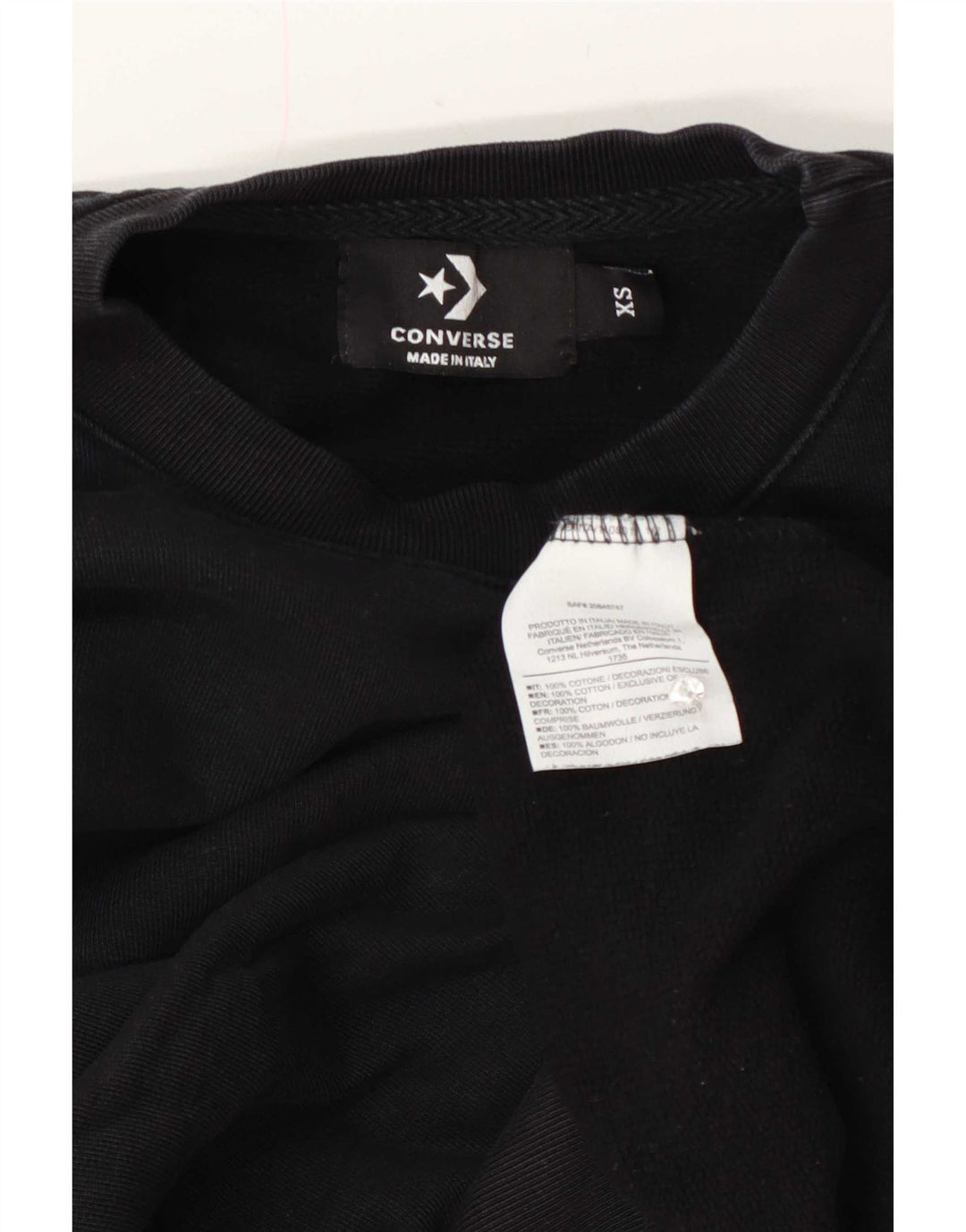 Converse oversize sweatshirttrøje til kvinder UK 6 XS Sort bomuld