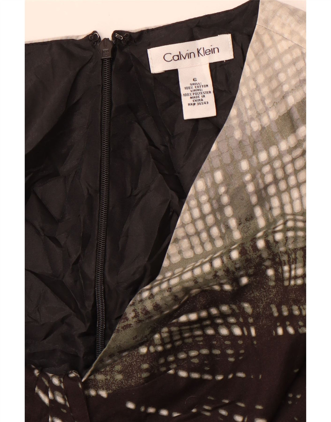 CALVIN KLEIN Dame Ærmeløs Skede Kjole US 6 Medium Grey Colourblock