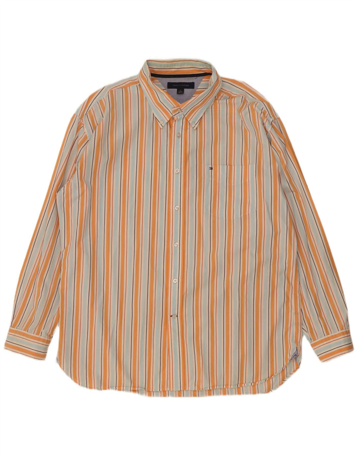Tommy Hilfiger herreskjorte XL flerfarvet stribet bomuld