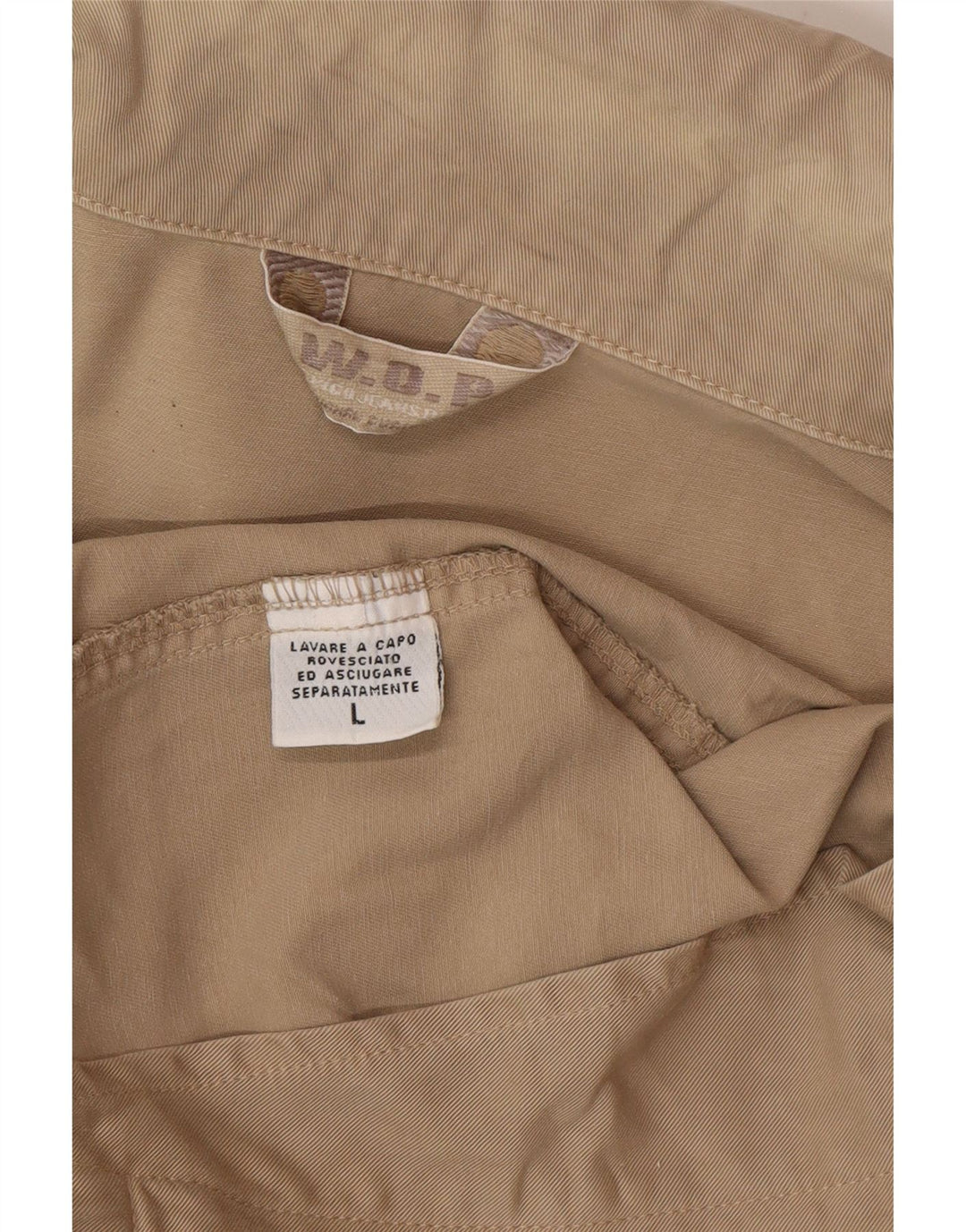 Vintage Bomber Jacket UK 40 Stor Beige Bomuld