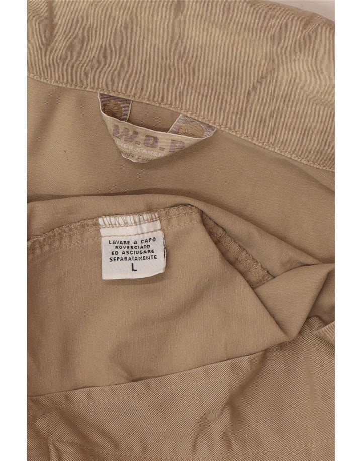 Vintage Bomber Jacket UK 40 Stor Beige Bomuld