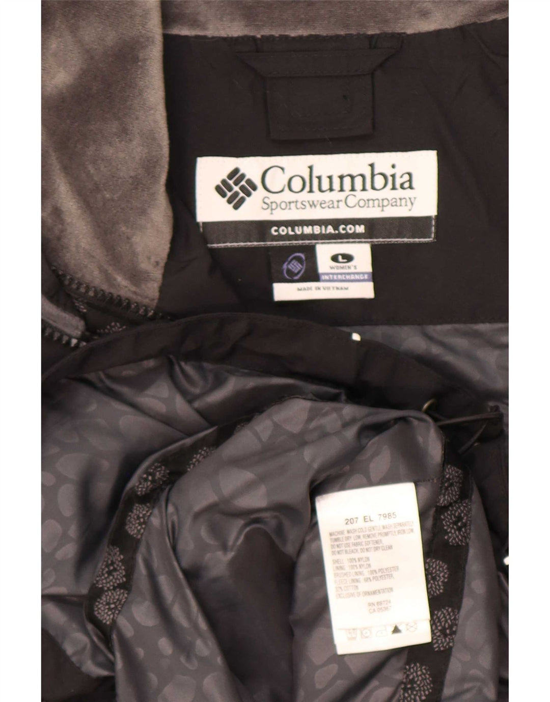 Columbia Regnjakke til kvinder UK 16 Stor sort nylon
