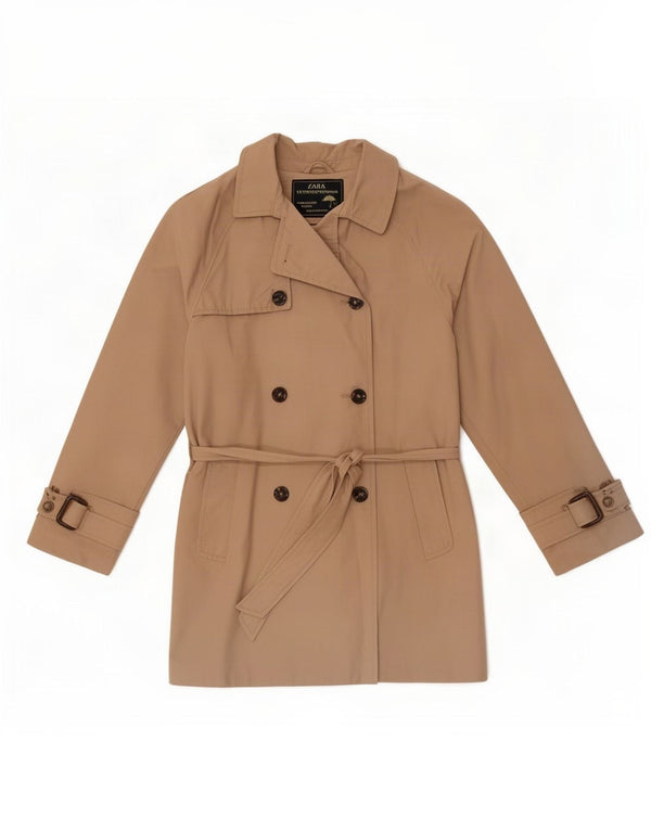 Zara piger dobbeltradet trenchcoat 11-12 år beige bomuld
