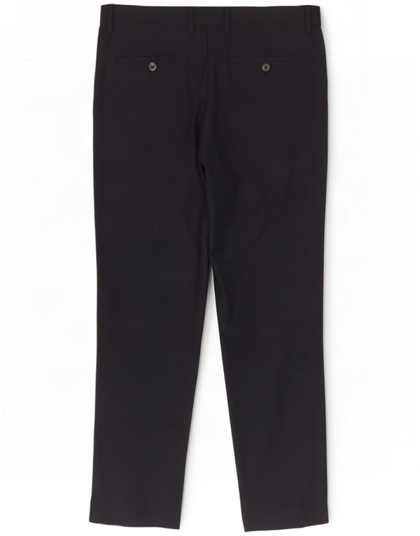 Emporio Armani Lige jakkesæt til mænd EU 48 Medium W34 L30 Sort Uld