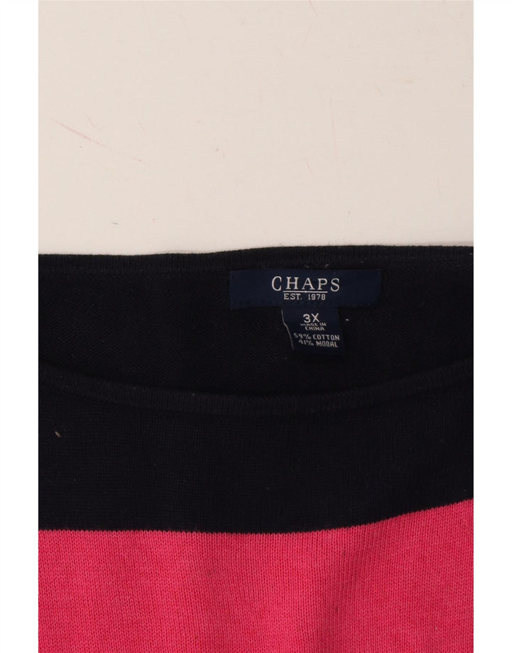 CHAPS Womens Boat Neck Jumper Sweater UK 22 3XL Multicoloured Striped Vintage Chaps and Second-Hand Chaps from Messina Hembry 