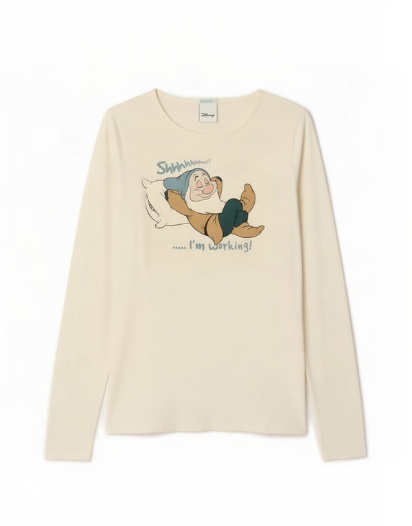 Benetton Girls Disney Grafisk T-Shirt Top 9-10 år Off White