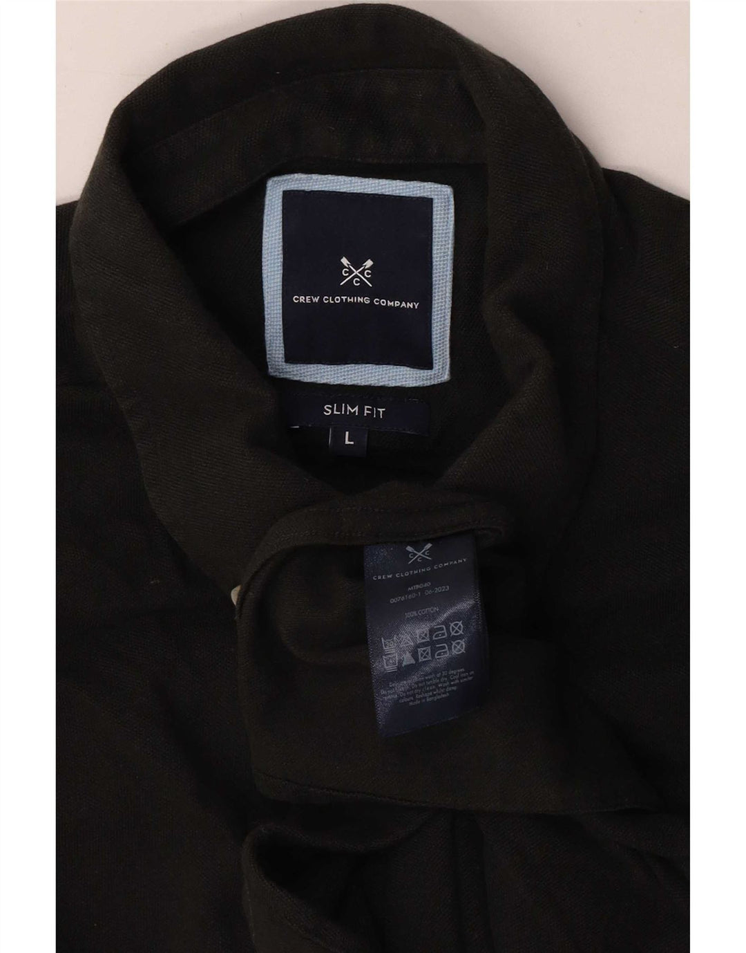 Crew Clothing Herre Slim Fit Skjorte Stor sort bomuld