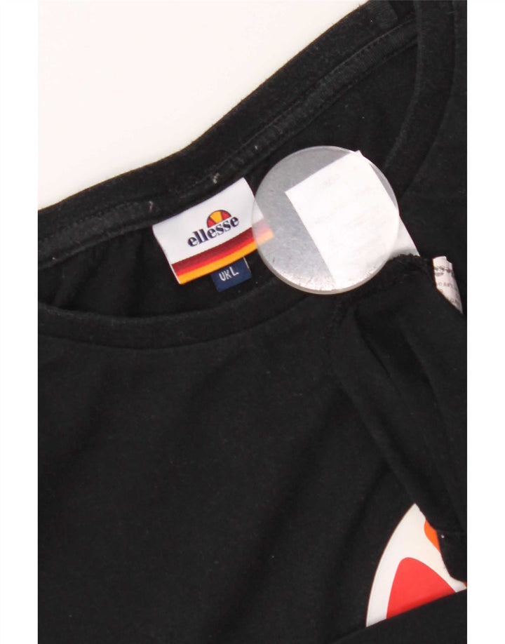 Ellesse Herre Grafisk Top Langærmet Stor Sort Bomuld