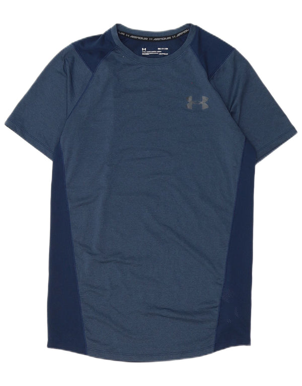Under Armour Herre Heat Gear T-Shirt Top Small Navy Blue Polyester
