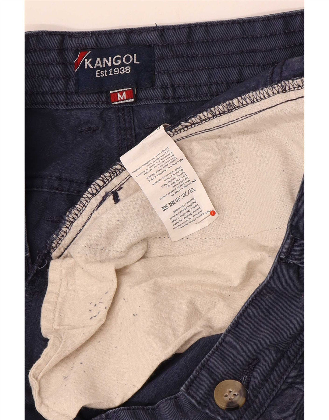 Kangol Herre Chino Shorts Medium W32 Marineblå Bomuld