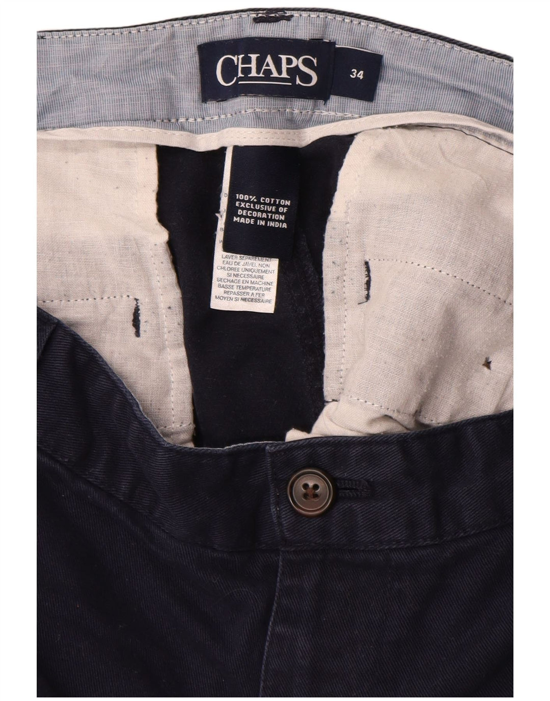 CHAPS Chino Shorts til mænd W34 Stor marineblå bomuld