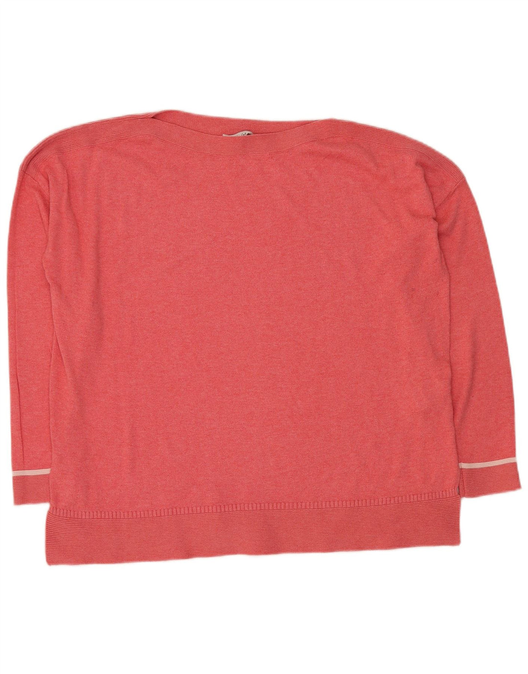 Joules Dame Oversized Boat Neck Jumper Sweater UK 18 XL Pink Bomuld