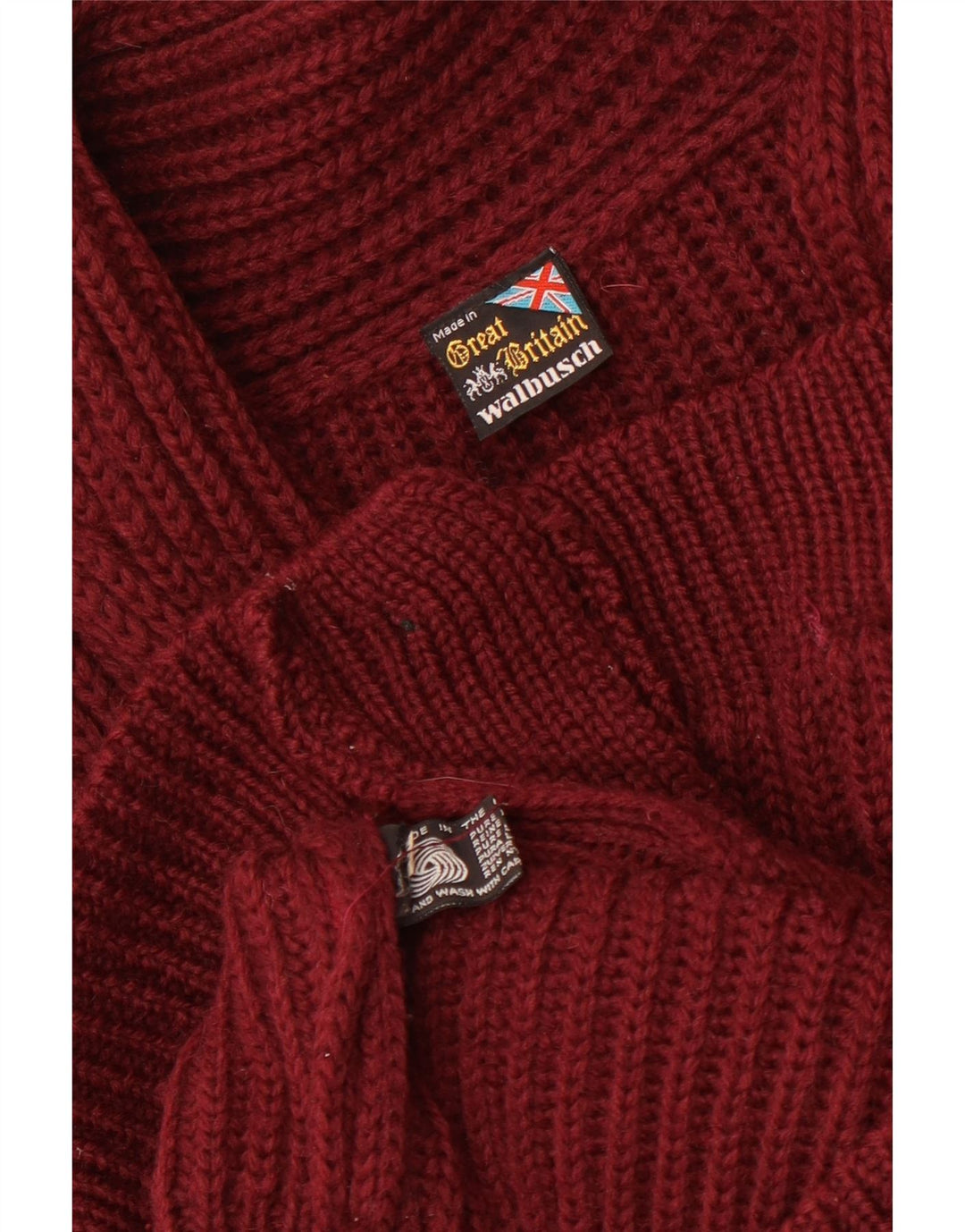 Walbusch herre cardigan sweater XL rødbrun uld