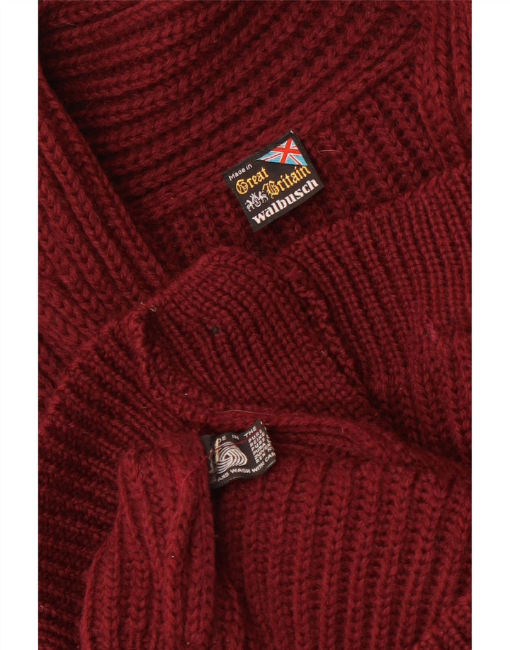 Walbusch herre cardigan sweater XL rødbrun uld