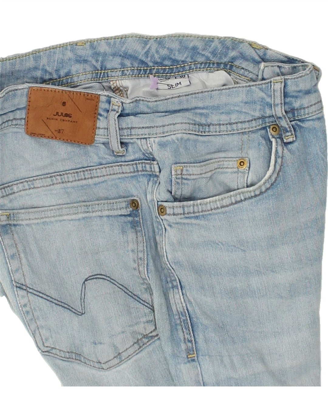 JULES Mens Slim Jeans W26 L30 Blue Cotton | Vintage Jules | Thrift | Second-Hand Jules | Used Clothing | Messina Hembry 