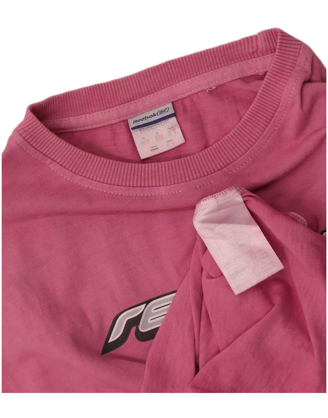 REEBOK Grafisk T-shirt top til kvinder UK 18 XL Pink Bomuld
