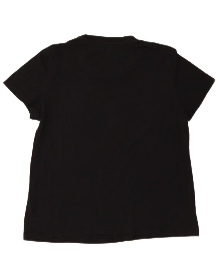 ADIDAS Grafisk T-shirt top til kvinder UK 20/22 XL Sort bomuld