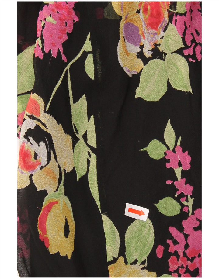 SUPERIOR Dame Slip Dress IT 44 Medium Sort Floral Silke