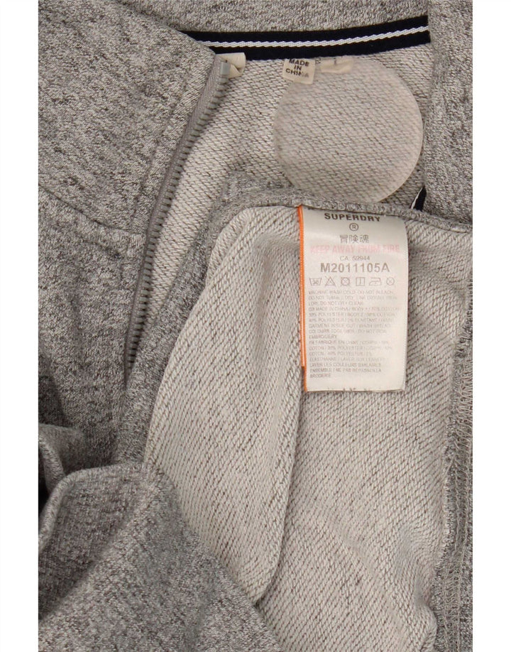 Superdry Sweatshirt med lynlås til mænd, stor grå bomuld