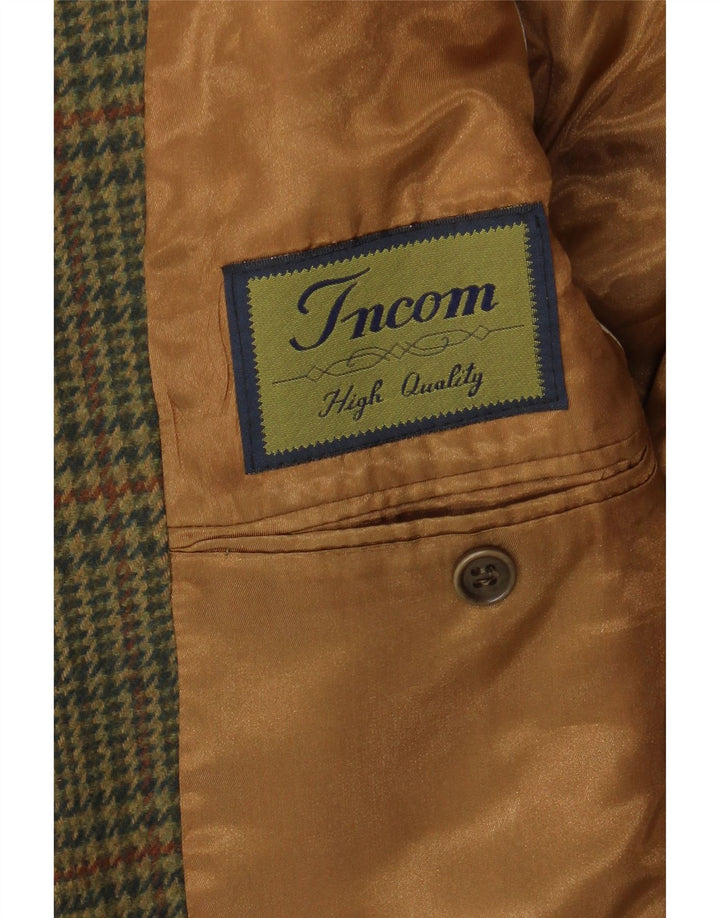 Incom Herre 2-knaps blazerjakke UK 38 Medium Khaki Houndstooth