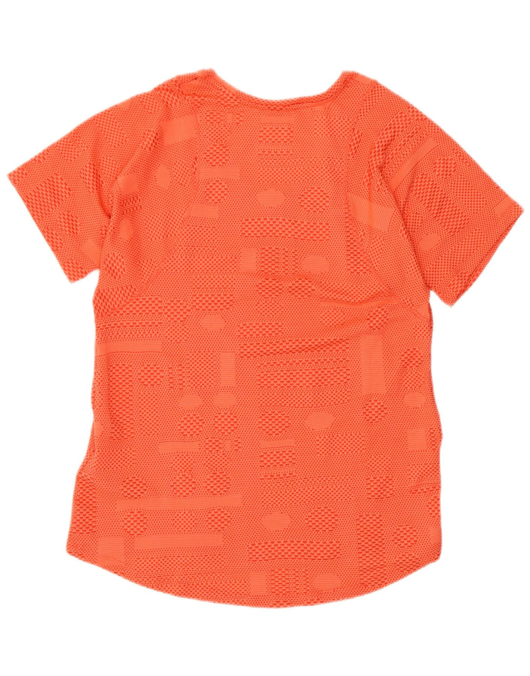 Nike Dame Dri Fit T-Shirt Top UK 12 Medium Orange Geometrisk Polyester