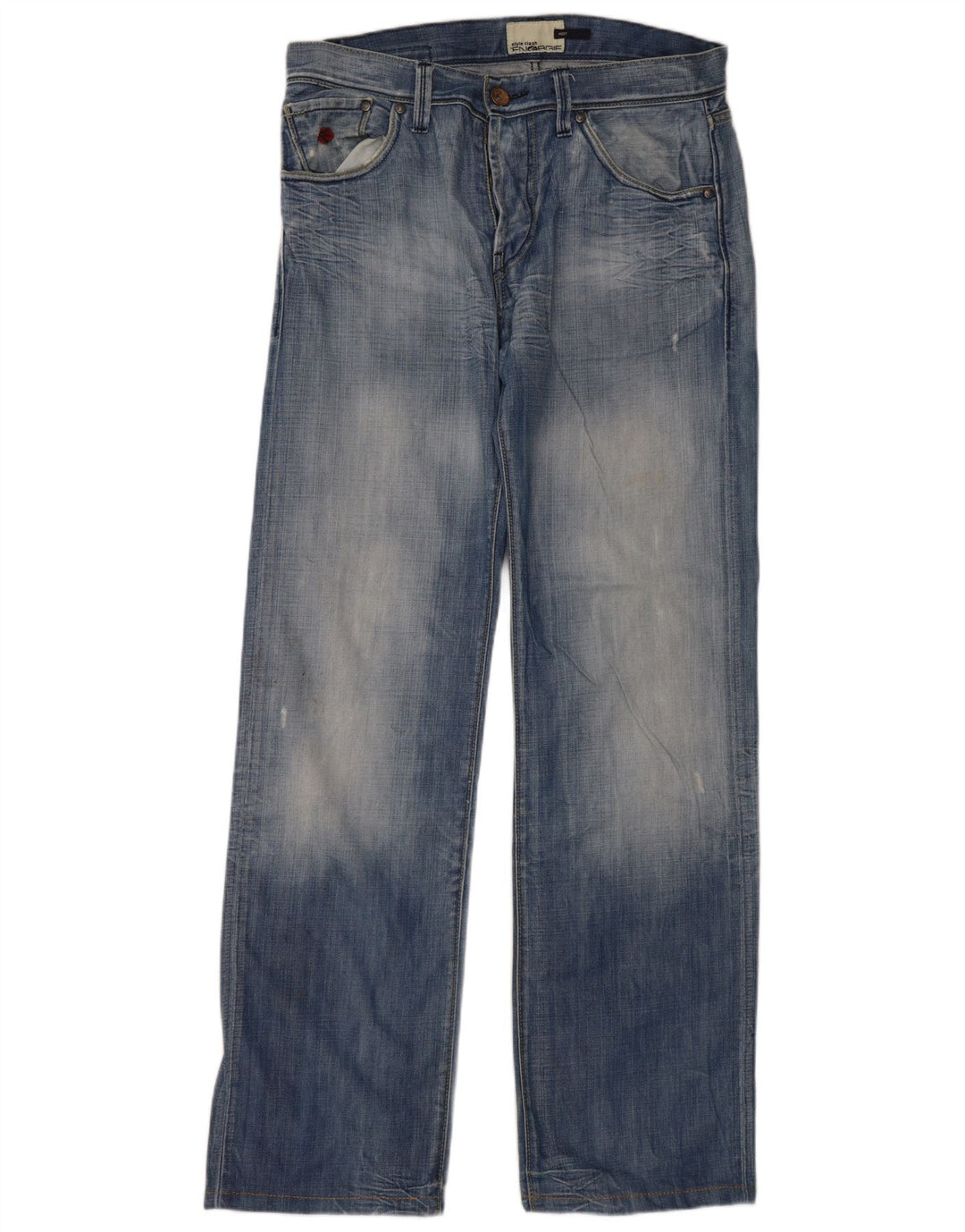Energie Herre Distressed Straight Jeans W34 L36 Blå Bomuld