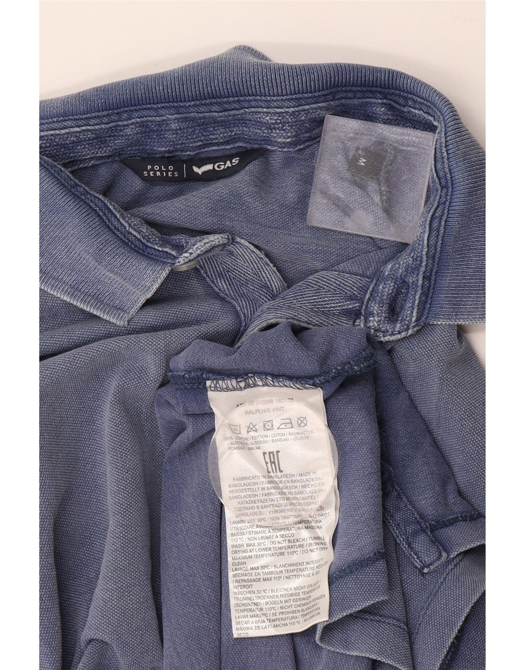 Gas Poloshirt til mænd Medium blå bomuld