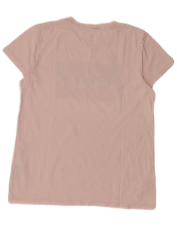 Levi's Grafisk T-shirt top til kvinder UK 14 Medium Pink Bomuld