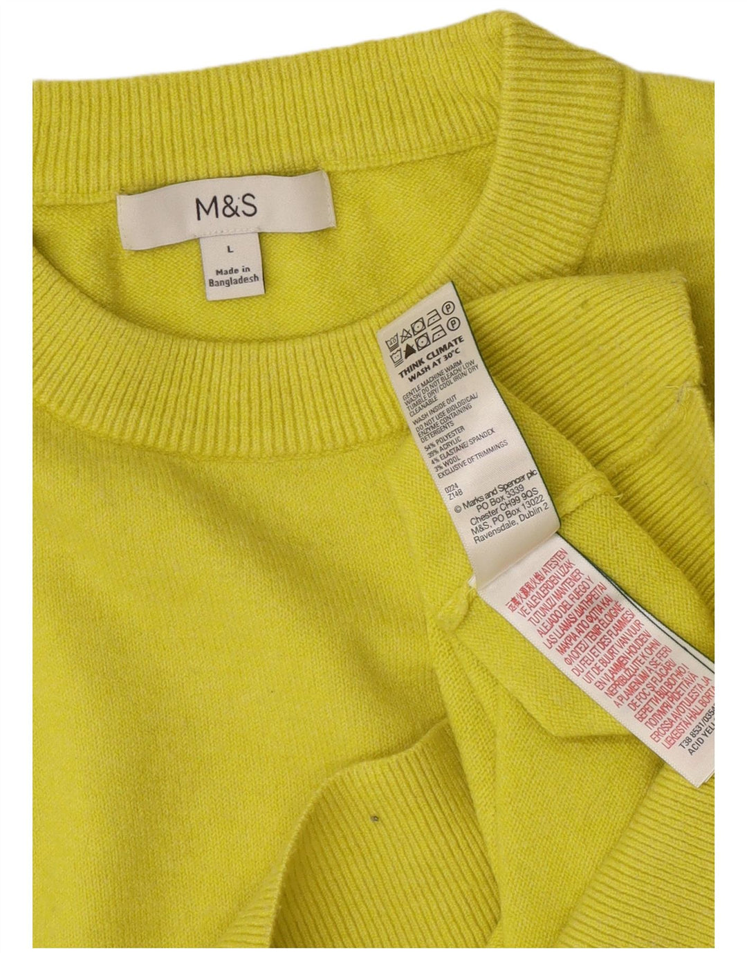 Marks & Spencer Dame sweater med rund hals DK 16 Stor Gul