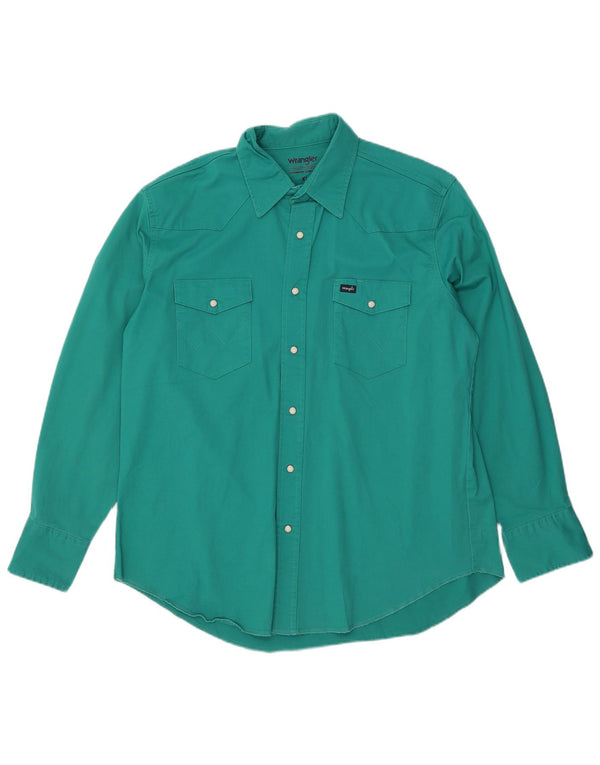 Wrangler herreskjorte XL turkis bomuld