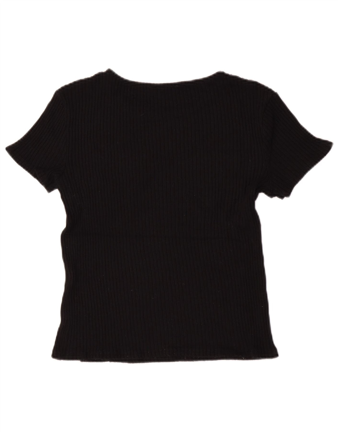 Zara Womens Crop T-Shirt Top UK 12 Medium Black