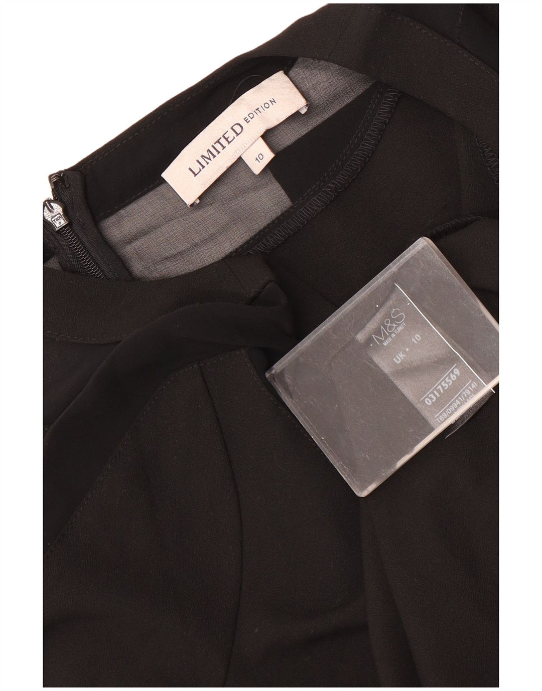 Marks & Spencer Dame 3/4-ærmet Shift Dress UK 10 Small Black Polyester