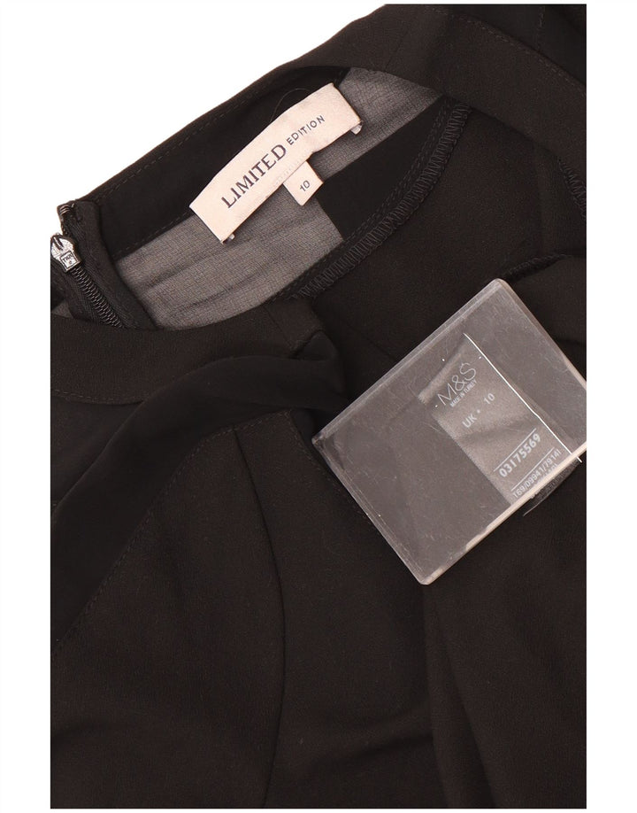 Marks & Spencer Dame 3/4-ærmet Shift Dress UK 10 Small Black Polyester
