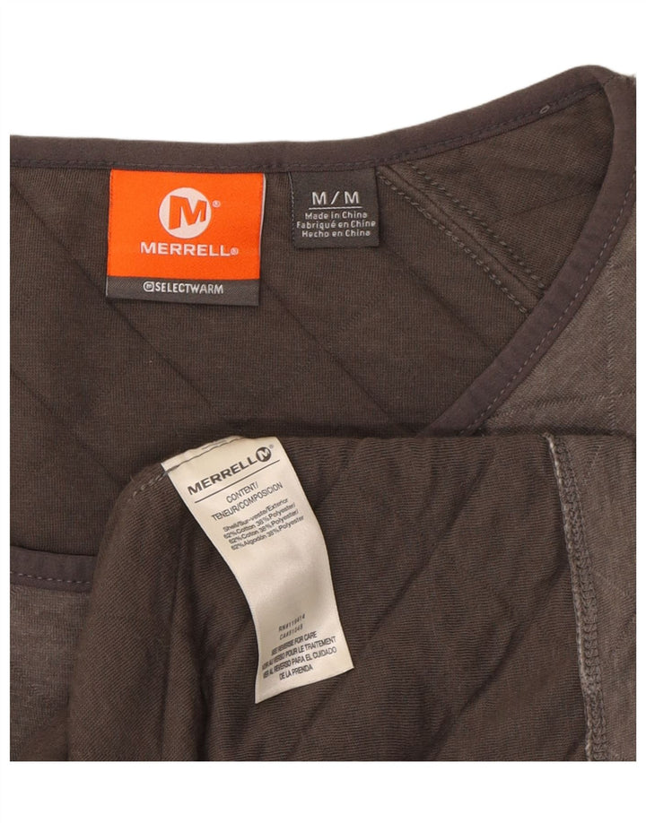 MERRELL Womens Long Sleeve Basic Dress UK 12 Medium Grey Check Cotton Vintage Merrell and Second-Hand Merrell from Messina Hembry 