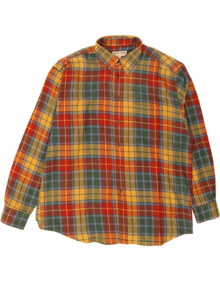 VINTAGE Mens Flannel Shirt XL Multicoloured Check Polyester Vintage Vintage and Second-Hand Vintage from Messina Hembry 