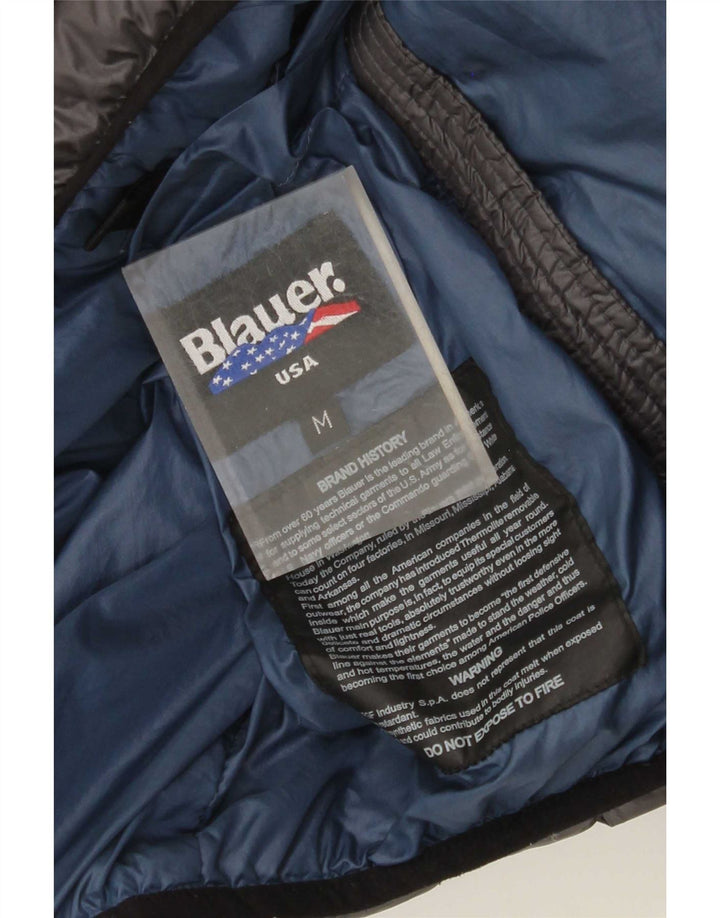 Blauer Herre hættepolstret jakke UK 38 Medium Grå Polyamid