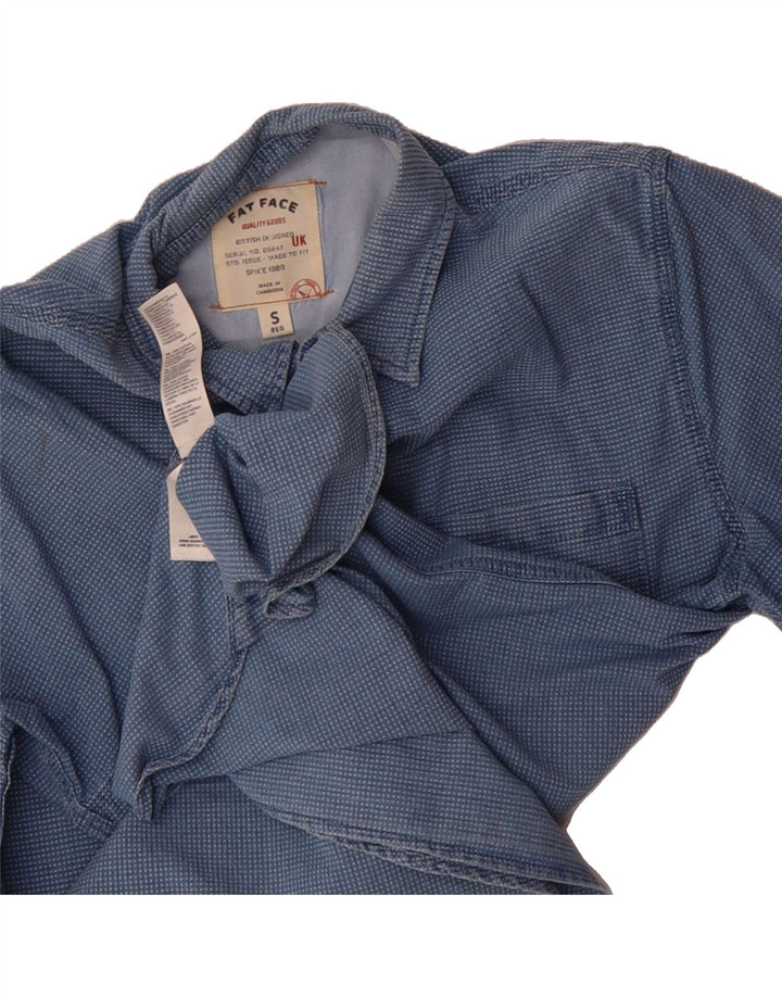 FAT FACE Mens Short Sleeve Shirt Small Blue Spotted Cotton Vintage Fat Face and Second-Hand Fat Face from Messina Hembry 